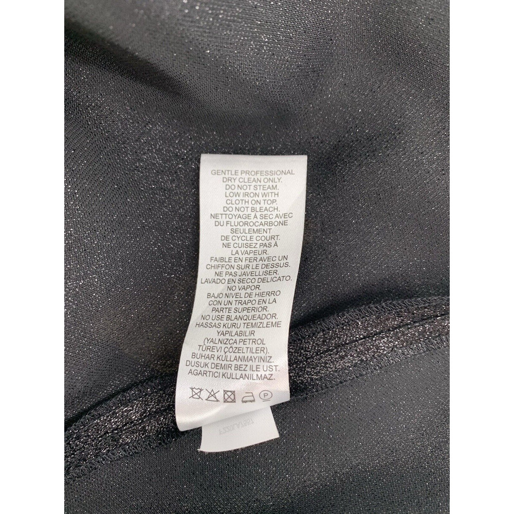 NWT Tibi Lame Flap Cuff Crewneck Top Blouse Black Sparkle 2 - Picture 13 of 16